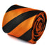 burnt orange and black barber striped tie